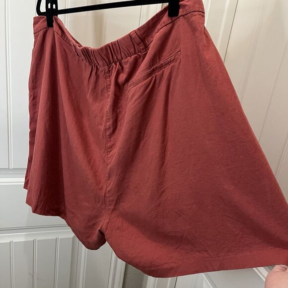 Old Navy Linen Blend High Rise Shorts Beachy Coastal Womens Size 3X Pockets - Picture 5 of 8